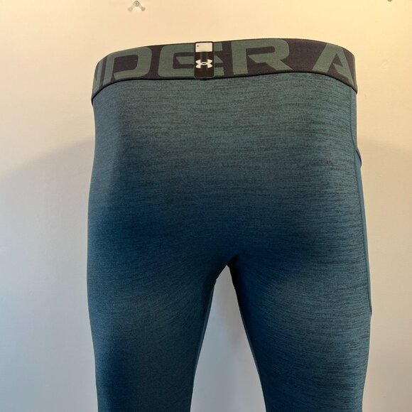 Under Armour Men's Teal ColdGear Twist Compression Leggings - Size Medium - Picture 4 of 7